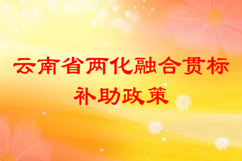 云南省两化融合贯标补助政策