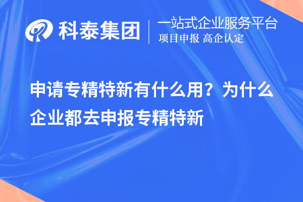 申请专精特新有什么用？为什么企业都去申报专精特新