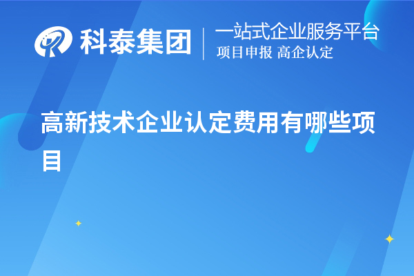 高新技术企业认定费用有哪些项目