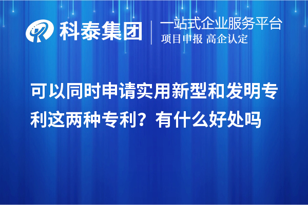 可以同时申请实用新型和发明专利这两种专利？有什么好处作用吗