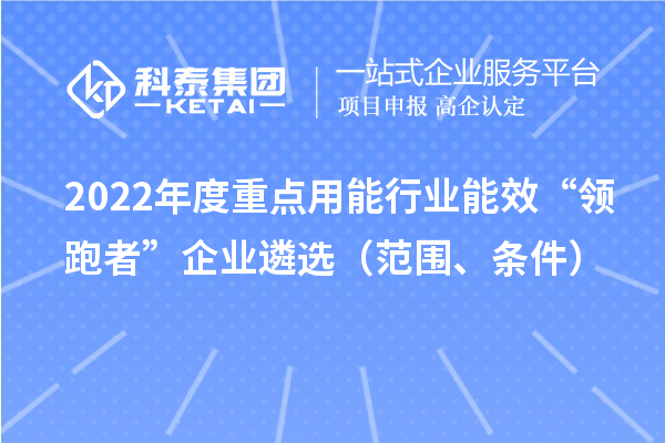 2022年度重点用能行业能效“领跑者”企业遴?。ǚ段?、条件）