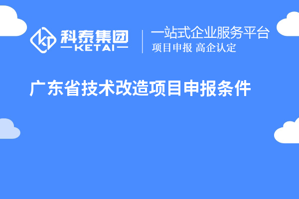 广东省技术改造项目申报条件