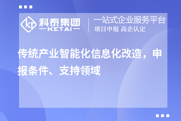 传统产业智能化信息化改造，申报条件、支持领域