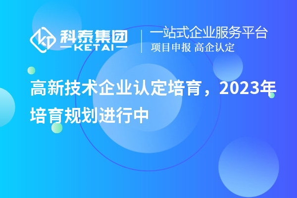 高新技术企业认定培育，2023年培育规划进行中
