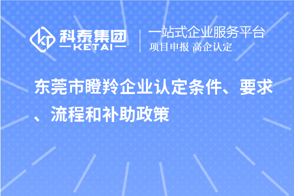 东莞市瞪羚企业认定条件、要求、流程和补助政策