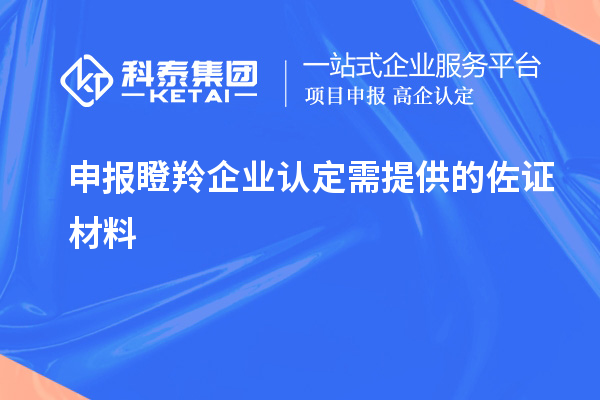 申报瞪羚企业认定需提供的佐证材料