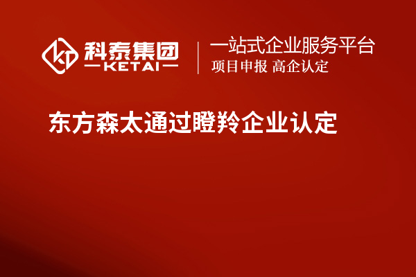 东方森太通过<a href=http://www.1ys1w.cn/fuwu/dengling.html target=_blank class=infotextkey>瞪羚企业认定</a>