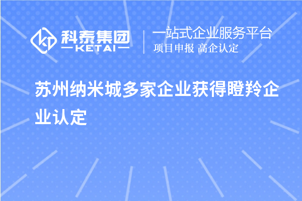 苏州纳米城多家企业获得<a href=http://www.1ys1w.cn/fuwu/dengling.html target=_blank class=infotextkey>瞪羚企业认定</a>