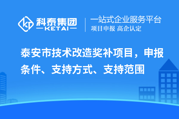 泰安市技术改造奖补项目，申报条件、支持方式、支持范围