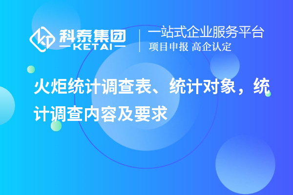 火炬统计调查表、统计对象，统计调查内容及要求