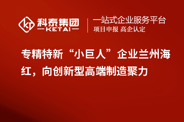专精特新“小巨人”企业兰州海红，向创新型高端制造聚力
