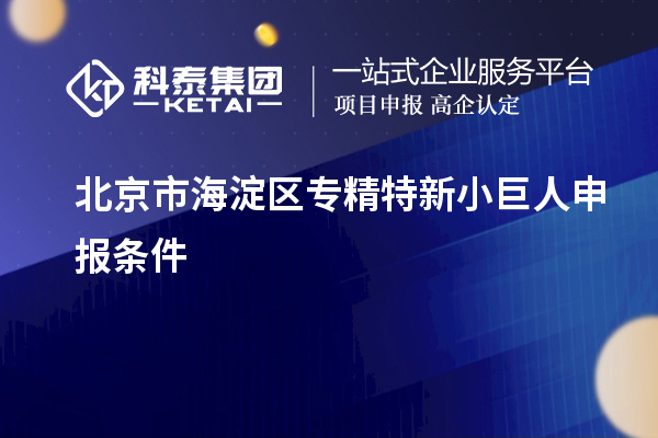 北京市海淀区<a href=http://www.1ys1w.cn/fuwu/zhuanjingtexin.html target=_blank class=infotextkey>专精特新小巨人申报</a>条件