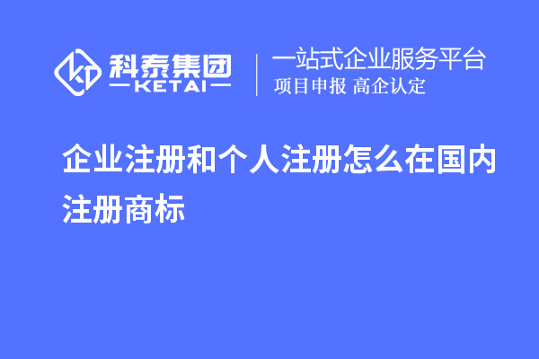 企业注册和个人注册怎么在国内注册商标