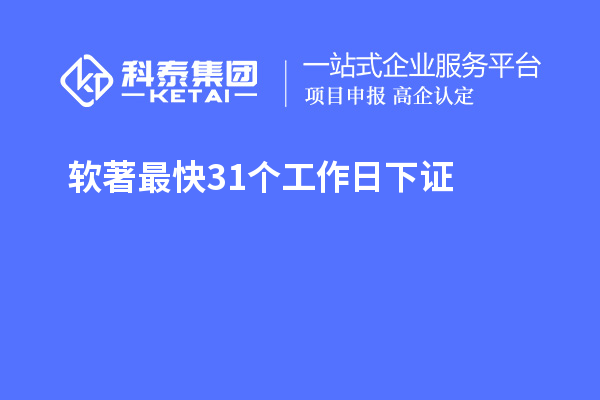 软著最快31个工作日下证