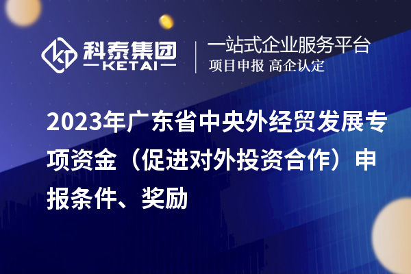 2023年广东省中央外经贸发展专项资金（促进对外投资合作）申报条件、奖励