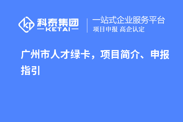 广州市人才绿卡，项目简介、申报指引