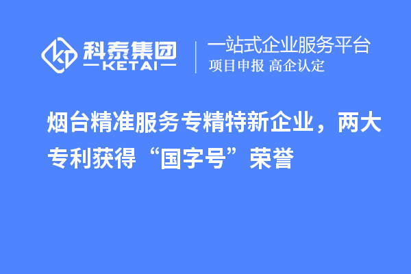 烟台精准服务专精特新企业，两大专利获得“国字号”荣誉
