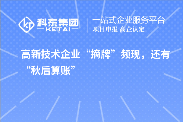 高新技术企业“摘牌”频现，还有“秋后算账”