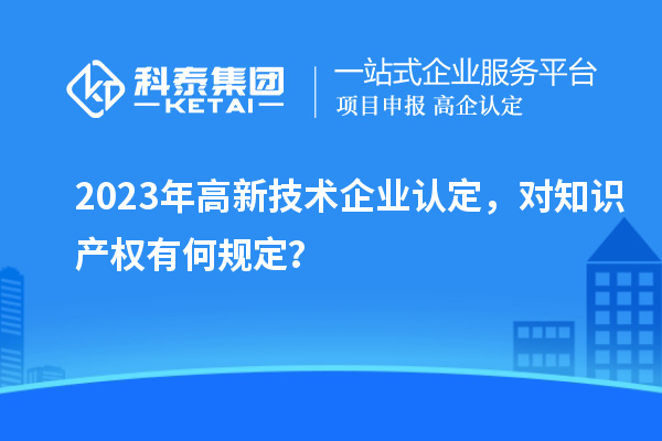 2023年高新技术企业认定，对知识产权有何规定？