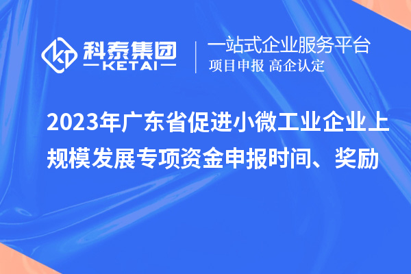 2023年广东省促进小微工业企业上规模发展专项资金申报时间、奖励