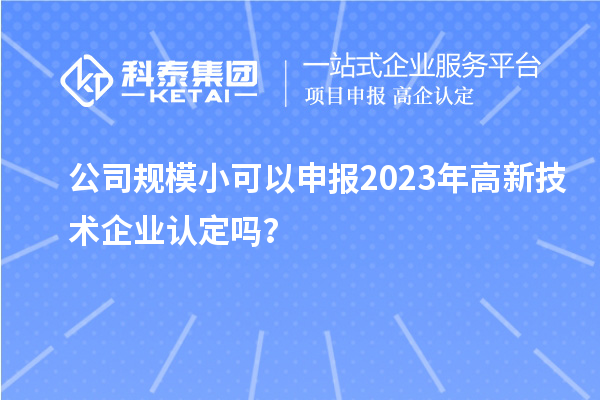 公司规模小可以申报2023年<a href=http://www.1ys1w.cn target=_blank class=infotextkey>高新技术企业认定</a>吗？