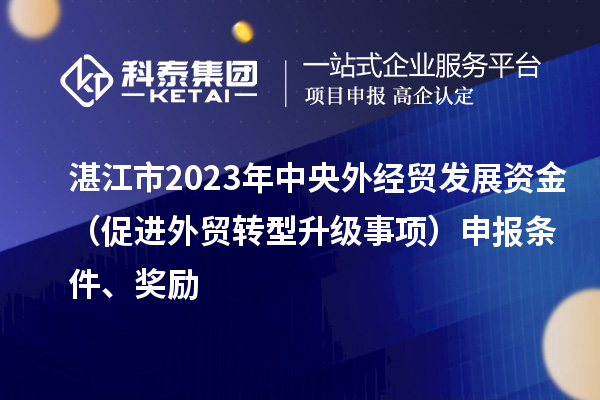 湛江市2023年中央外经贸发展资金（促进外贸转型升级事项）申报条件、奖励