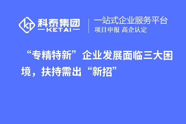 “专精特新”企业发展面临三大困境，扶持需出“新招”