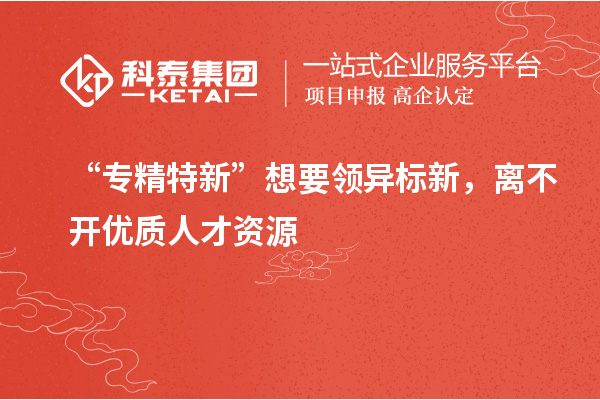 “专精特新”想要领异标新，离不开优质人才资源