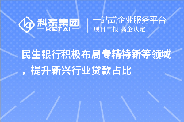 民生银行积极布局专精特新等领域，提升新兴行业贷款占比