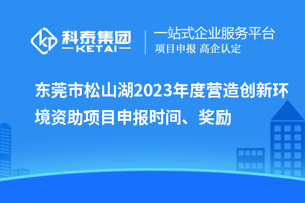 东莞市松山湖2023年度营造创新环境资助项目申报时间、奖励