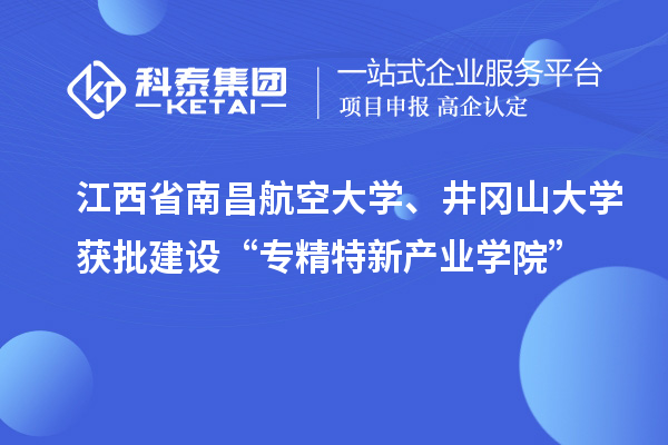江西省南昌航空大学、井冈山大学获批建设“专精特新产业学院”