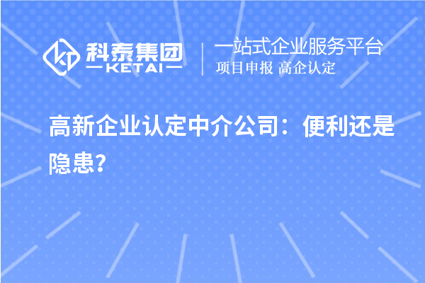 高新企业认定中介公司：便利还是隐患？