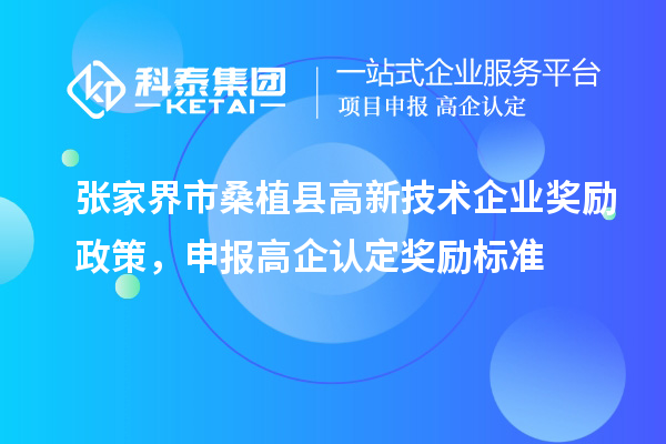 张家界市桑植县高新技术企业奖励政策，申报高企认定奖励标准