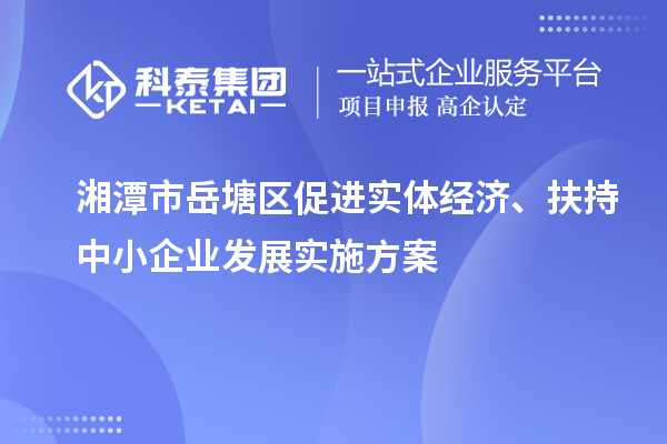 湘潭市岳塘区促进实体经济、扶持中小企业发展实施方案