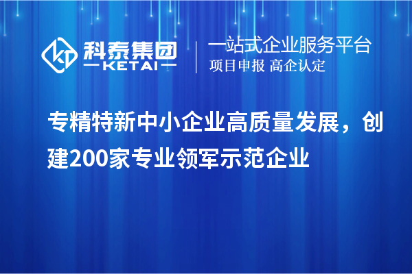 <a href=http://www.1ys1w.cn/fuwu/zhuanjingtexin.html target=_blank class=infotextkey>专精特新中小企业</a>高质量发展，创建200家专业领军示范企业