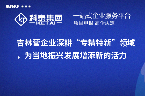 吉林营企业深耕“专精特新”领域，为当地振兴发展增添新的活力