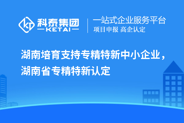 湖南培育支持专精特新中小企业，湖南省专精特新认定