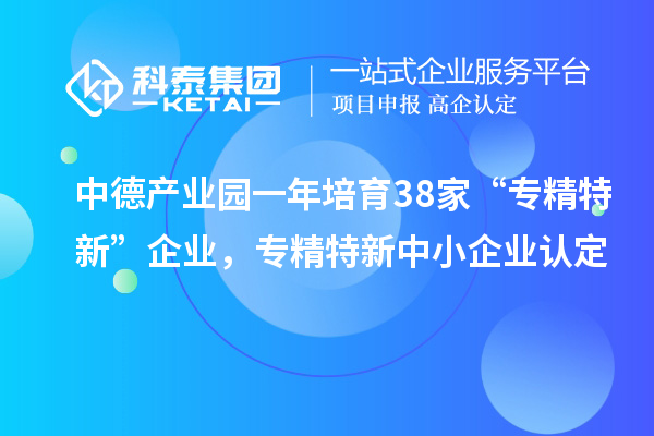 中德产业园一年培育38家“专精特新”企业，<a href=http://www.1ys1w.cn/fuwu/zhuanjingtexin.html target=_blank class=infotextkey>专精特新中小企业</a>认定