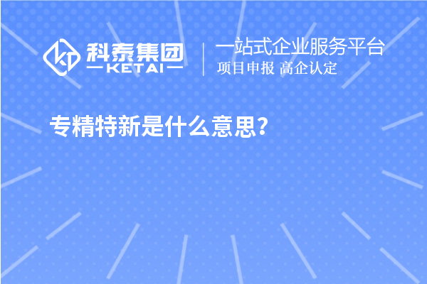 专精特新是什么意思？