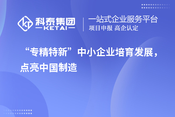 “专精特新”中小企业培育发展，点亮中国制造