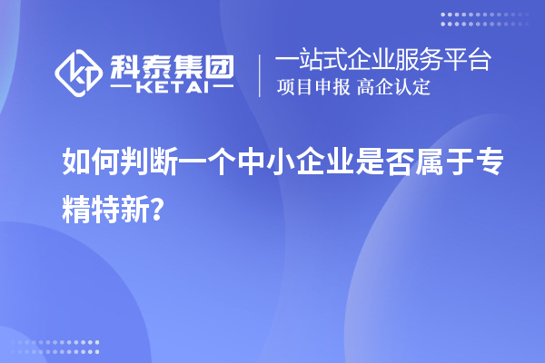 如何判断一个中小企业是否属于专精特新？