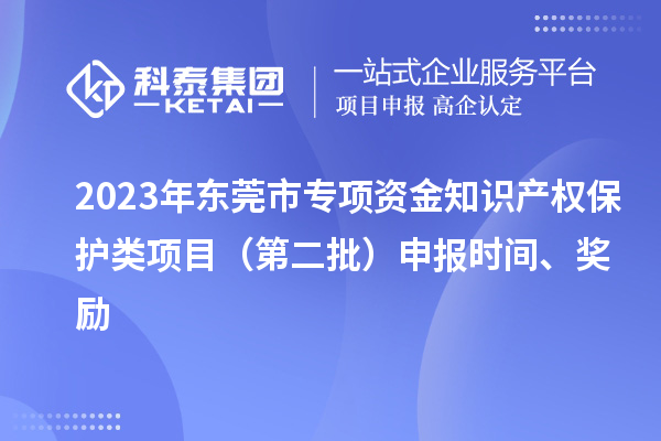 2023年东莞市专项资金知识产权保护类项目（第二批）申报时间、奖励