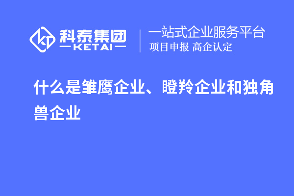 什么是雏鹰企业、瞪羚企业和独角兽企业