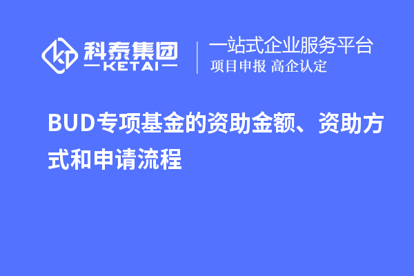 BUD专项基金的资助金额、资助方式和申请流程