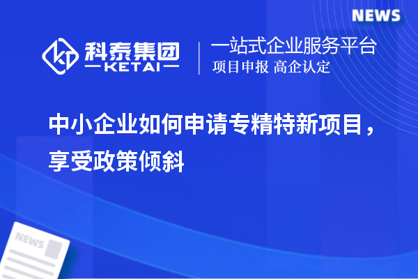 中小企业如何申请专精特新项目，享受政策倾斜