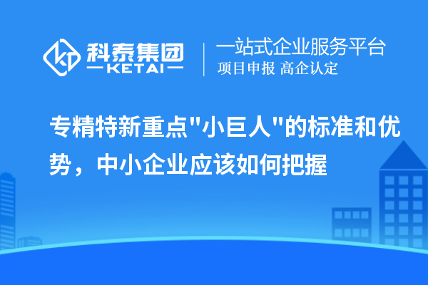 专精特新重点小巨人的标准和优势，中小企业应该如何把握