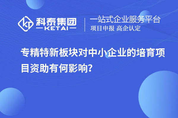 专精特新板块对中小企业的培育项目资助有何影响？