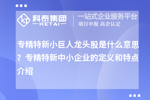 专精特新小巨人龙头股是什么意思？<a href=http://www.1ys1w.cn/fuwu/zhuanjingtexin.html target=_blank class=infotextkey>专精特新中小企业</a>的定义和特点介绍