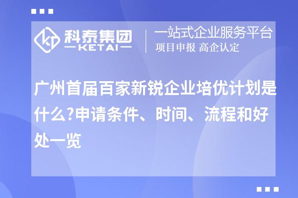 广州首届百家新锐企业培优计划是什么?申请条件、时间、流程和好处一览