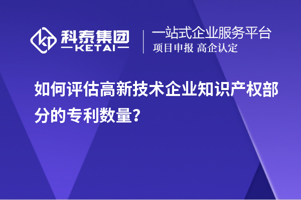 如何评估高新技术企业知识产权部分的专利数量？